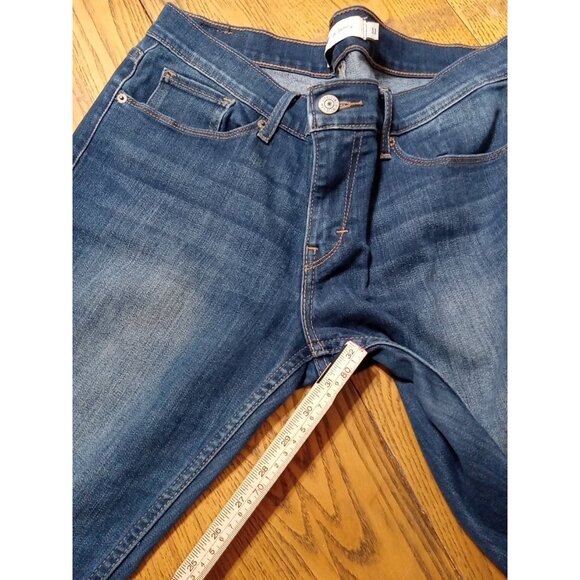 LEVI 524 Jeans Womens 11 BLUE SKINNY Preowned Used Distressed Holes Ripped Dark - Picture 5 of 10